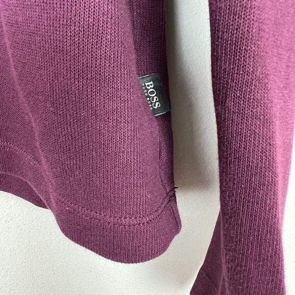 Hugo Boss Sweater Mens Medium Maroon‎ Regular Fit Pullover Mock Neck Long Sleeve - Picture 4 of 13